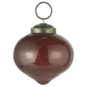 Christmas ornament pebbled glass onion shaped coral almond
