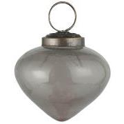 Christmas ornament pebbled glass onion shaped grey