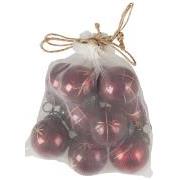 Bag w/10 Christmas ornaments 5 asstd mini red w/gold coloured engraving 2 pcs of each