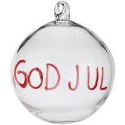 Julekugle klar m/rød tekst GOD JUL