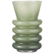 Vase w/rings Vicenza solid coloured green glass