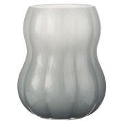 Vase w/grooves Veneto solid coloured light blue glass