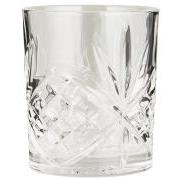 Drinking glass w/pattern London clear glass