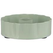 Candle holder f/2.2 cm candle wavy edge Green Tea