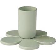 Stage t/1,3 cm lys blomsterformet støvgrøn