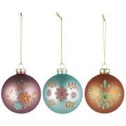 Christmas ornament 3 asstd flower designs and glitter