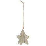 Star for hanging green/natural-mottled