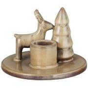 Candle holder f/2.2 cm candle reindeer and tree