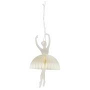Paper cut ballerina in releve position white