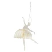 Paper cut ballerina in dance position white