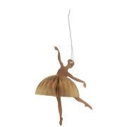 Paper cut ballerina in dance position brown