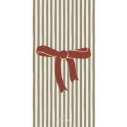 Serviet 10x20 cm grønne striber og rød sløjfe 16 stk/pk