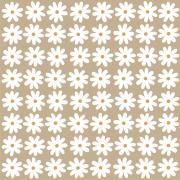 Serviet 20x20 cm beige m/hvide margueritter 50 stk/pk