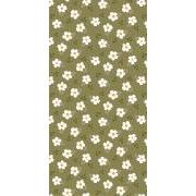 Serviet 10x20 cm grøn m/hvide blomster 16 stk/pk