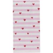 Serviet 10x20 cm røde hjerter og lyserøde striber 16 stk/pk