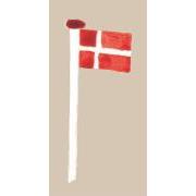 Serviet Dannebrog på flagstang 16 stk pr pakke
