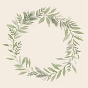 Napkin green wreath 20 pcs per pack