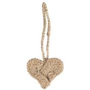 Braided heart for hanging crocheted jute